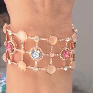 Roberto Faraone Mennella vintage Rose gold plated Crystal Gemstone Bracelet